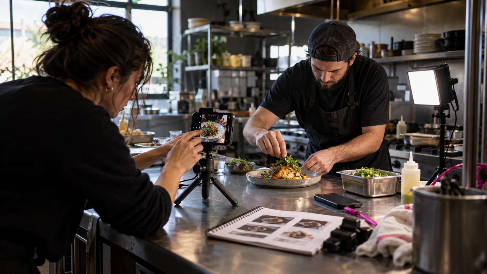 Nagrywanie materiału reklamowego dla lokalnej restauracji