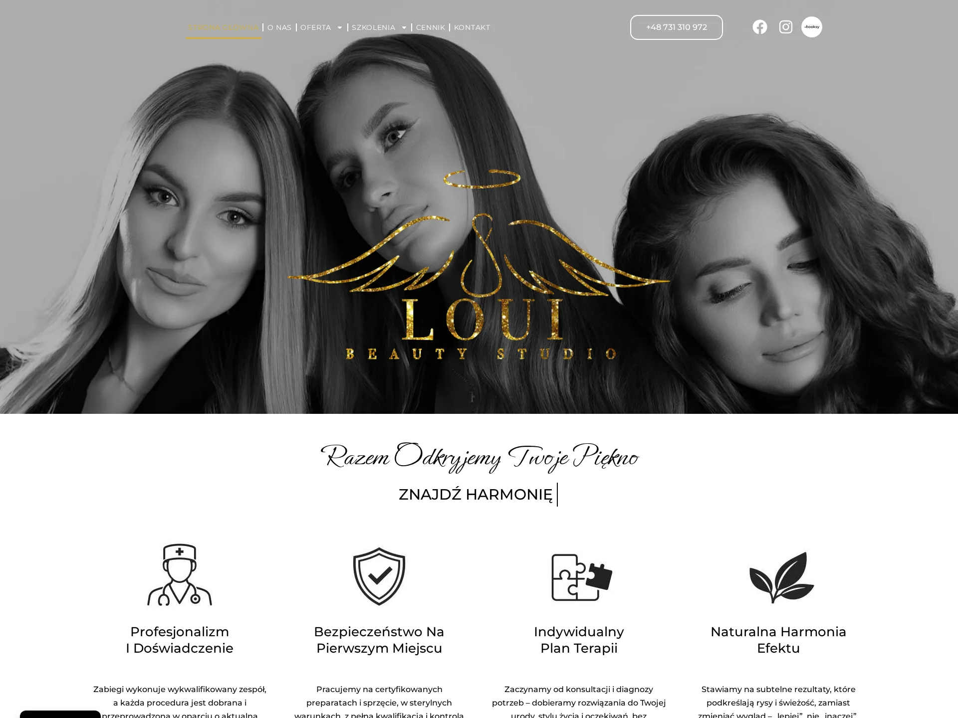 Strona internetowa LOUI Beauty Studio